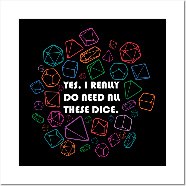 Yes, I Really Do Need All These Dice Wall Art by CrowleyCreations